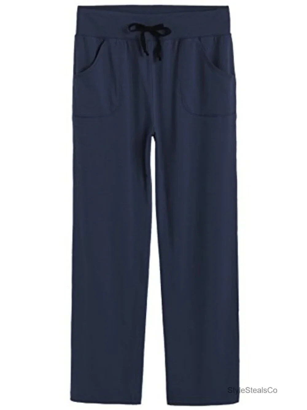 Cotton Lounge Pants with Pockets Drawstring High Rise